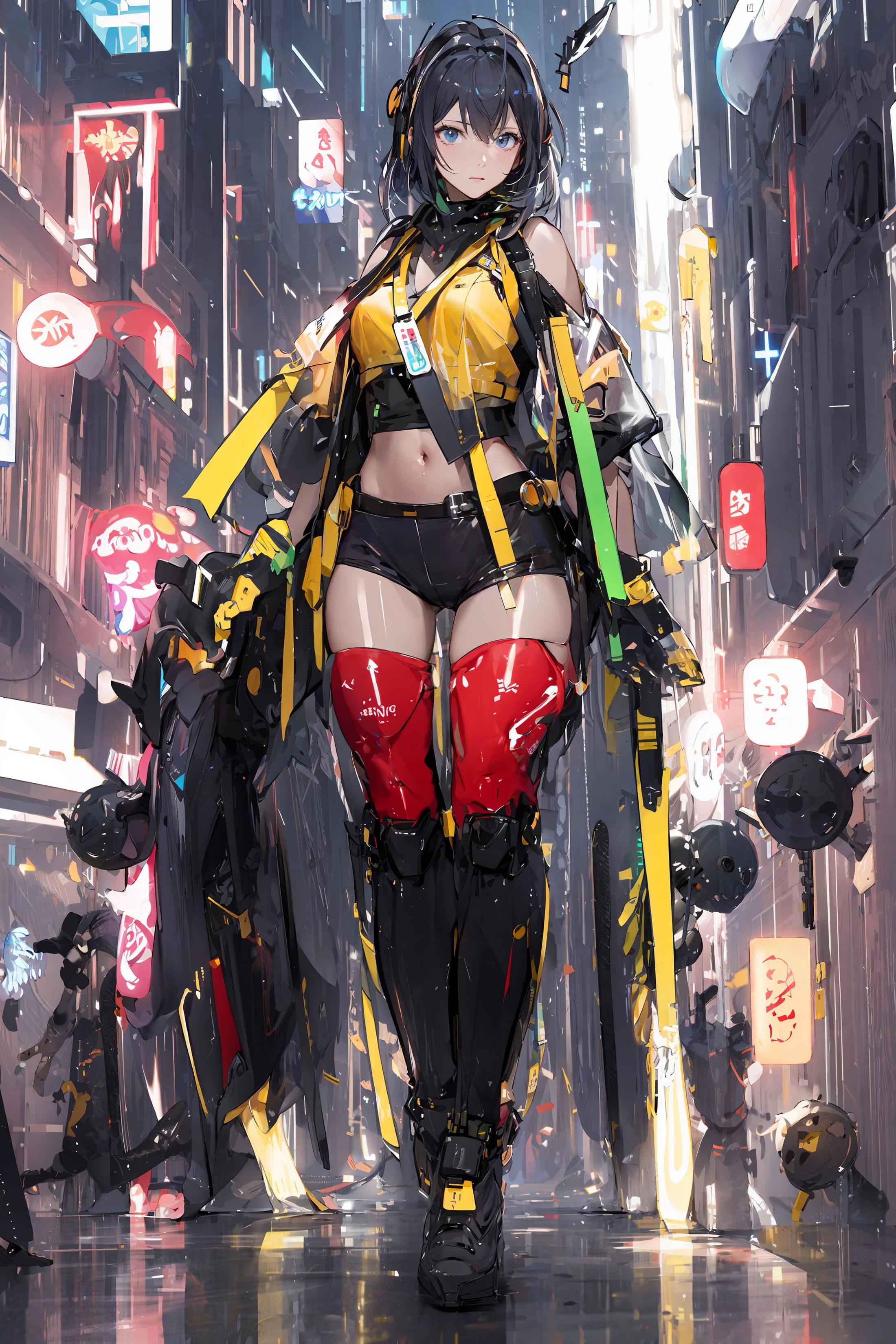 赛博girl/Cyberpunk girl/立绘 服设 人物 Lora image by chosen