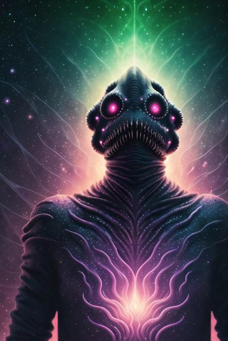 deep space, a horror story, (((eldritch abomination))), nightmare, colorful, hand drawn, vibrant pastel colors, best quality masterpiece, photorealistic, detailed, 8k, HDR, shallow depth of field, broad light, high contrast, backlighting, bloom, light sparkles, chromatic aberration, sharp focus, RAW color photo