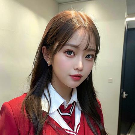 <lora:japaneseDollLikeness_v10:0.5> <lora:koreanDollLikeness_v15:0.5>, aespakarina, on school, RAW,(8k, best quality, masterpiece:1.2),(intricate details:1.4),(photorealistic:1.4),octane render, complex 3d render ultra detailed, studio soft light, rim light, vibrant details, ultra detailed, realistic skin texture, detailed face, beautiful detailed eyes, extremely detailed CG unity 8k wallpaper, makeup, (full body),(perfect anatomy),(wide hip:1.3),(school red uniform:1.5),