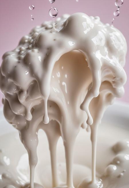 a macro photograph, inspired by Marilyn Bendell, rococo, milk dribble, milk dripping