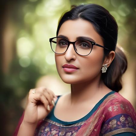 cinematic film still ParineetiChopra, (art by Caras Ionut:0.8) ,portrait, wearing reading glasses<lora:ParineetiChopraSDXL:1>  . shallow depth of field, vignette, highly detailed, high budget, bokeh, cinemascope, moody, epic, gorgeous, film grain, grainy