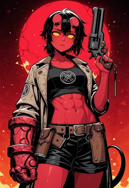 Hellboy (Hellgirl) (Character) for Illustrious