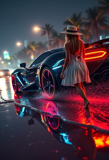 cybernetic style, sci-fi style, masterpiece, techno skin, score_9, score_8_up, cnovuschroma53 style A hyper-realistic close-up of the side view of a futuristic sports car with glowing wheels and lights, driving on wet streets at night, captured in high resolution, showcasing intricate details like reflections on its polished surface and neon lighting effects,VibrantlySharp style., VibrantlyDark style., blonde woman in sunhat and white summer dress, dark eyeshadow, walking towards viewer in shallow water on a coral sand beach, gentle waves, directional sunlight, palm trees, Hyperrealistic 24k uhd, <lora:124_novuschroma_a:1> ,<lora:epi_noiseoffset2:1> , <lora:EnvyDramaticLightingXL02_photo:1> ,<lora:EnvyElegance:1>,<lora:Ultima_Flux_v1:0,5>, <lora:SDXLFaeTastic2400:1>, <lora:sharp_eyes:1>, <lora:EyesWorld:1>, <lora:Sinozick_Style_XL_Pony:1>, <lora:last:1>, <lora:envyStarlightScifi_v10:1> <lora:aidmaFeetFix:1> <lora:envymix_v12:1>. futuristic, technological, alien worlds, space themes, advanced civilizations, lens flare ,
Hide