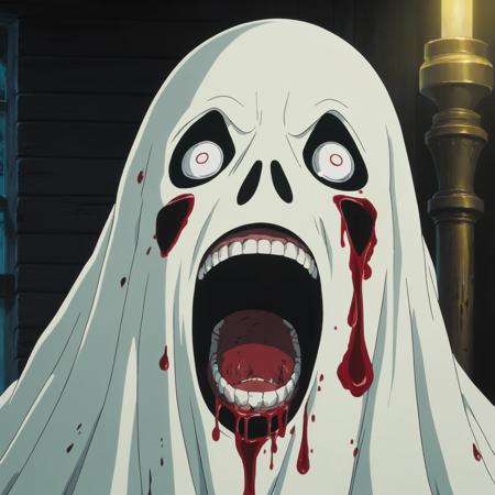 A ghost with blood in face, creepy, horror
, StdGBRedmAF, Studio Ghibli, <lora:StdGBRedmAFPashDebiCOMTE:1>