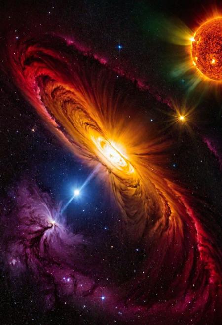 beautiful cosmos images of solar storms, ultra realistic