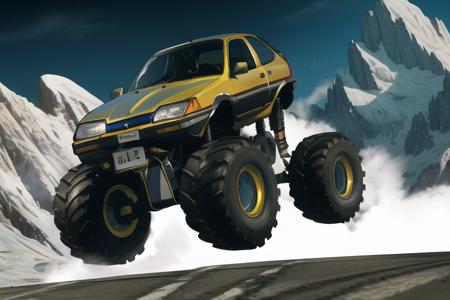 monster truck fiat panda atv peugeot 205