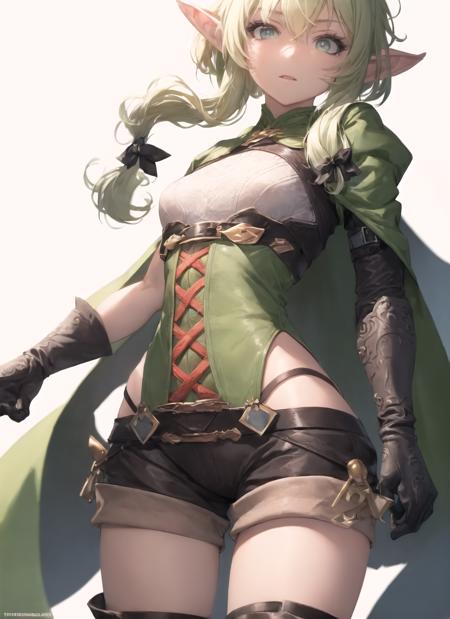 <lora:highelf1-000014:1>, def1, masterpiece, best quality, (extremely detailed CG unity 8k wallpaper, masterpiece, best quality, ultra-detailed, best shadow), (detailed background), (beautiful detailed face, beautiful detailed eyes), High contrast, (best illumination, an extremely delicate and beautiful),1girl,((white background, dulux,)), ((caustic)), dynamic angle,beautiful detailed glow,full body, cowboy shot,