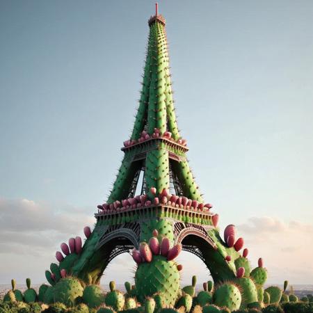 Eiffel tower <lora:Prickly Pear Style v1:1>, Prickly Pear Style,