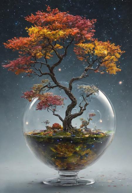 What if there was a solar system inside a large glass vase emanating the bright colors of the galaxy and a incredible tree full of stars around it came out of the vase?
Wide range of colors., Dramatic,Dynamic,Cinematic,Sharp details
Insane quality. Insane resolution. Insane details. Masterpiece. 32k resolution.
<lora:add-detail-xl:0.95> <lora:dvr-lnds-sdxl:0.3> dvr-lnds-sdxl <lora:MJ52:0.25> <lora:ral-apoctvisn-sdxl:0.3> ral-apoctvisn <lora:zavy-cntrst-sdxl:0.35> dark, chiaroscuro, low-key <lora:zavy-rmlght-sdxl:0.41> zavy-rmlght <lora:SDXLFaeTastic2400:0.225>