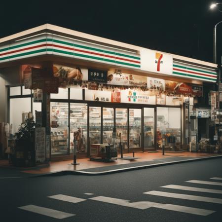 seveneleven, konbini, scenery, storefront, japan,