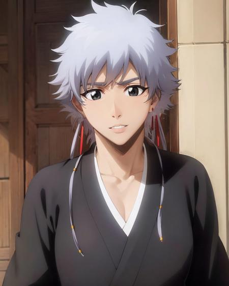 (masterpiece:1.4),(best quality:1.4),<lora:character_isane kotetsu alt_bleach:1>,isane_kotetsu,earrings,anime coloring,, japanese clothes,medium breasts,black kimono, haori, solo,black eyes,