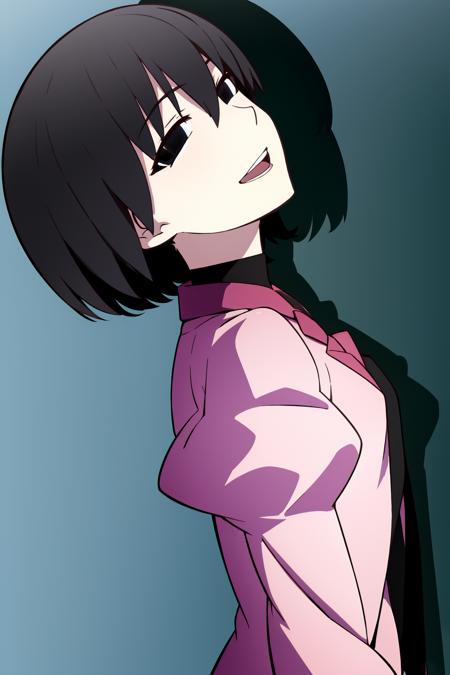 Ougi, black eyes, black hair, empty eyes, bangs, bob cut, hair between eyes, pale skin