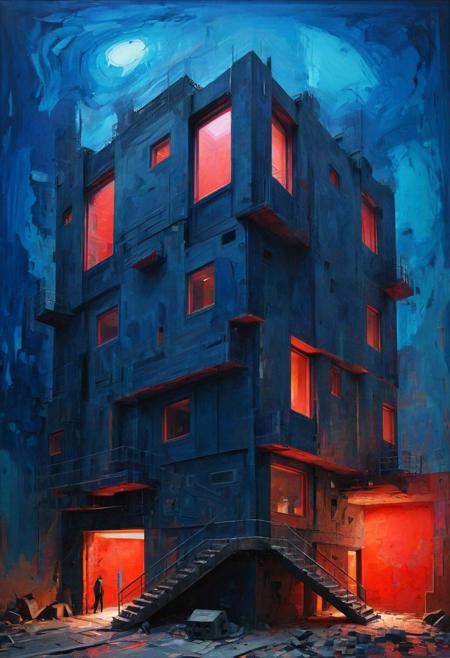 by Dom Qwek and Denys Lasdun,  (magnificent , Abstract Expressionism but extremely beautiful:1.4), (intricate details, masterpiece, best quality:1.4) ,
Cyberpunk style scenery, neon, dystopian, futuristic, digital, vibrant, detailed, high contrast, reminiscent of cyberpunk genre, , looking at viewer, dynamic pose, red and dark blue hue
<lora:add-detail-xl:1> <lora:xl_more_art-full_v1:0.5>  <lora:NicolaSamori:0.5> in the style of nicola samori <lora:looking_at_viewer:2>