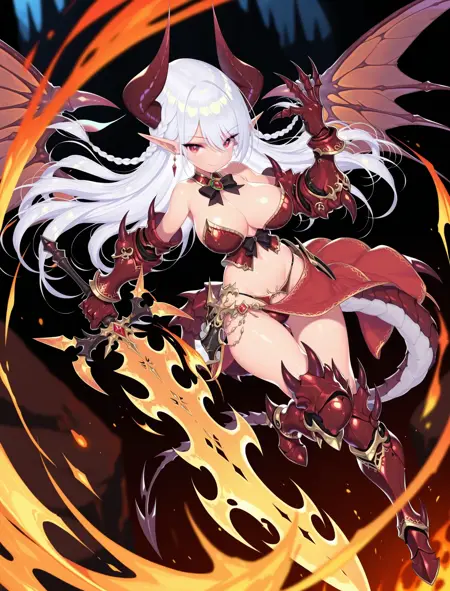 【モンスター娘TD】レッドドラゴン娘エリュート【ILXL】【Monster Musume TD]】Red Dragon Girl Elute