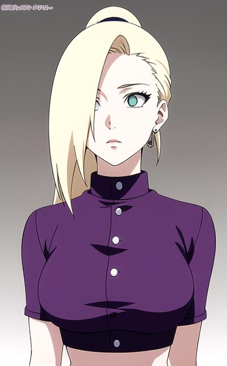 1girl, blonde hair, ponytail, aqua eyes, big breast, small waist, wide hips, purple crop top, purple skirt, thighhighs, white heels, ((detailed face and eyes:1.5)), intrincate details, best quality, high resolution, anime ilustration, anime style, <lora:Ino_Yamanaka-10:0.8>