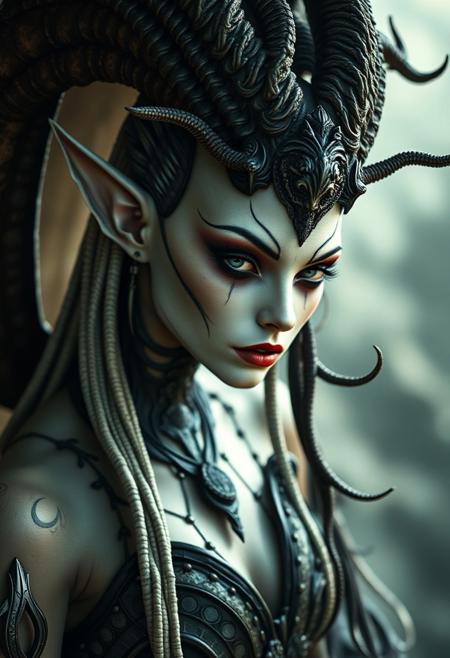 female asradi, photography style, fantasy creature, mythological creature, extremely beautiful, macabre, grotesque
