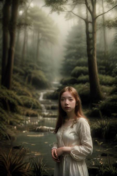 1girl, face, misty of forest, Simonetta, plate armor,,