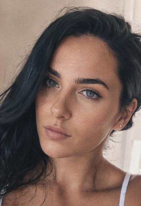 instagram photo, photo of a 25 y.o French woman, black hair, perfect detailed eyes, natural smooth skin