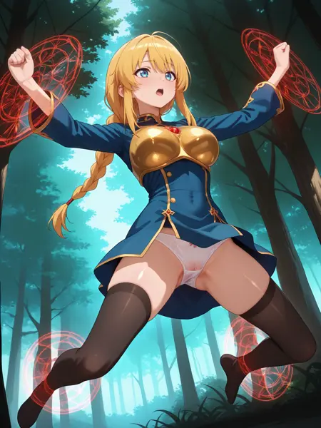 restrained by magic circles (nsfw)
