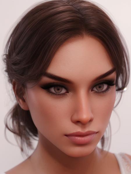 breathtaking  <lora:BellaV1:0.8> BellaV1,  Brow hair, 3D render, close up portrait, high resolution skin texture, ultra detailed eyes, white background, masterpiece, award-winning, professional, highly detailed