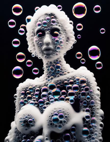 made of soap bubbles made of bath foam