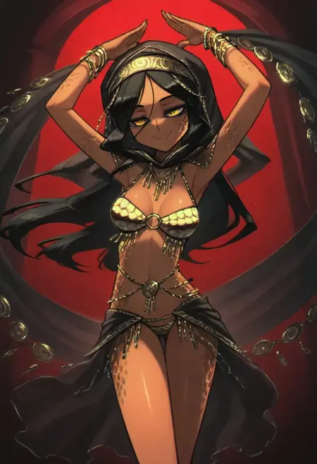 Snake girl dancer (original character) by porforever (Illustrious)