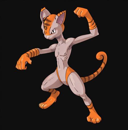 pokemon, orange tabby mewtwo tabby cat mewtwo <lora:pokemerge:1>