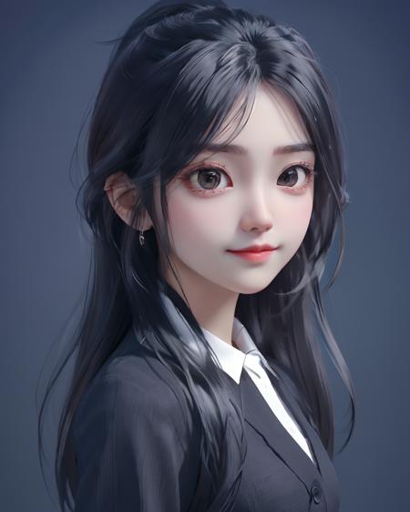 best quality, 1girl, solo, cartoon portrait , simple background,  long hair,   pink lips,  <lora:cartoon_portrait_v1:0.6>