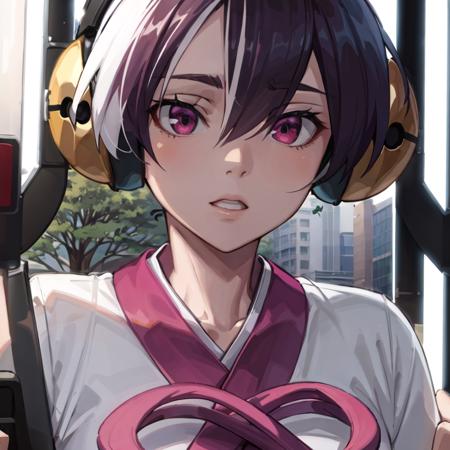 (masterpiece, best quality, high resolution),1girl, kumms, headphones, 1girl, korean clothes,  <lora:KumHaehyunMS:0.8>