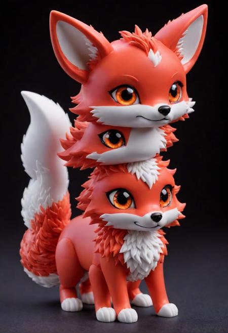 a chibi fox made of coralbugXL <lora:coralbugXL:1>  <lora:LCMTurboMix_Euler_A_fix:1>