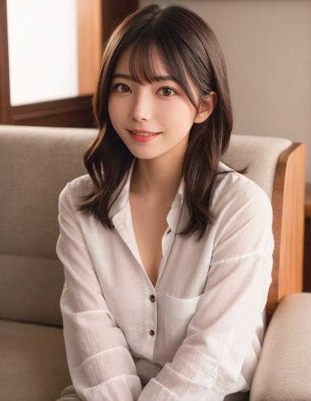 aiuehara, (relax posing on couch), (photo realistic), (close-up:2), (side light), (small smile),
(linen shirt, maxi skirt),
<lora:aiuehara_LoRA_Ra11:0.4>

