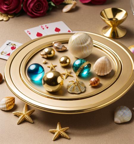 Bling, gold, HD, Photo, Seashell, Cards, in Marbles, Puzzle, Toy, table