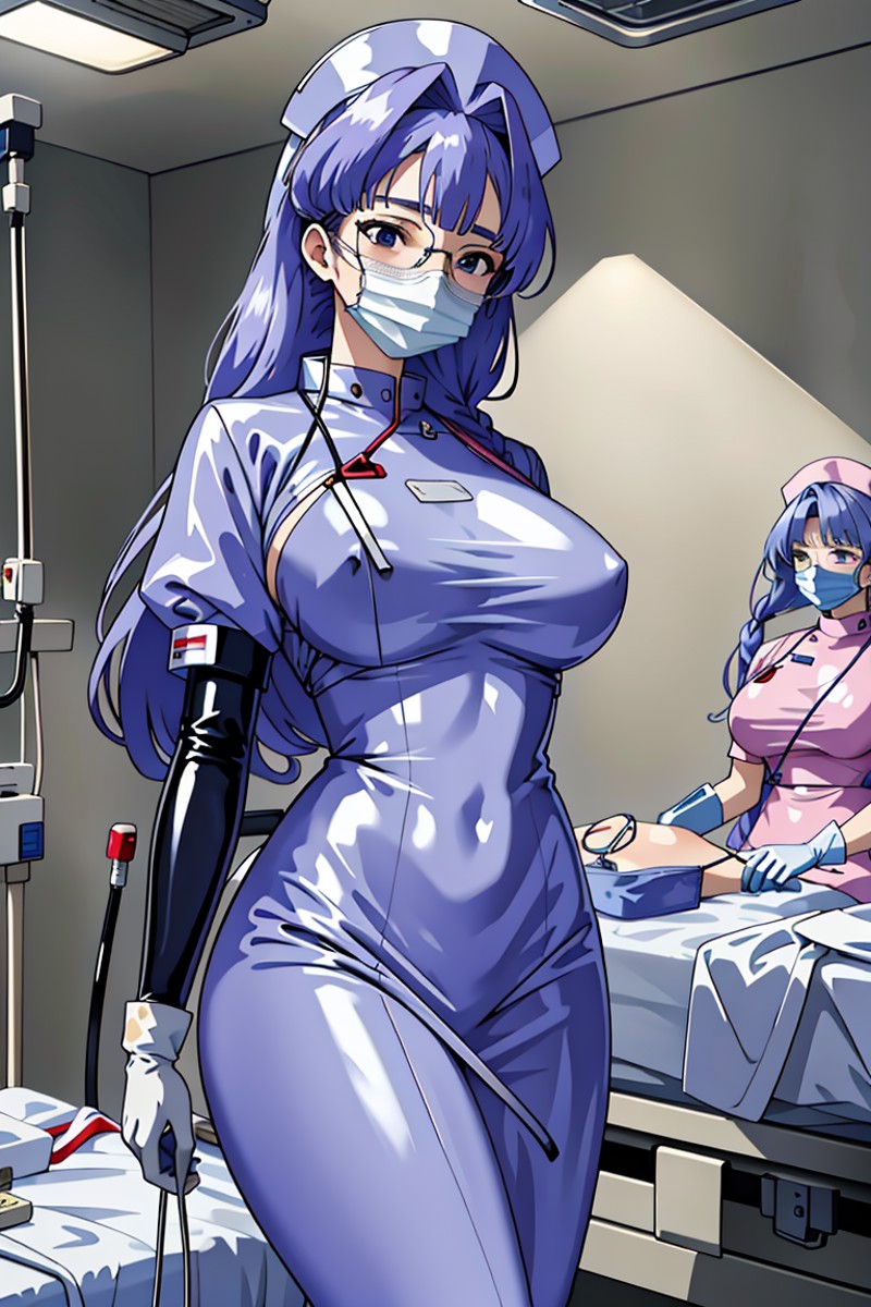 ((masterpiece, best quality,lower_body)), operating table,medical monitors,hospital bed, standing,  <lora:Kaname_Shinohara...