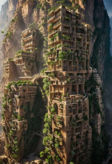 (The colonial city of the future, in the mist-filled Grand Canyon, on an unknown Earth-like planet, 2 moon on sky, Spaceship flight connects colonies, waterfulls:1.3), (Machu Picchu, a mountain settlement, incredibly spectacular:1.2), (Mario Botta:1.3), (avant-garde, future, reality, science fiction, photorealistic), (modern architecture:1.2), 
(Large Files, Ultra Realistic, 8K, 16k, FHD, HD, VFX, Perfect, Photography, composition, Architecture Sales Photography, Architecture Competition, Ultra High Resolution, Cinematography, High Resolution Image:1.1), (dramatic lighting, direct sunlight, ray tracing, clear shadow:1.2),  (real landscape:1.1), (blurred background:1.0), (urban background, more_details) ,
ac_neg1, great lighting, clear, hillscastel, extrusionbuilding, vertical