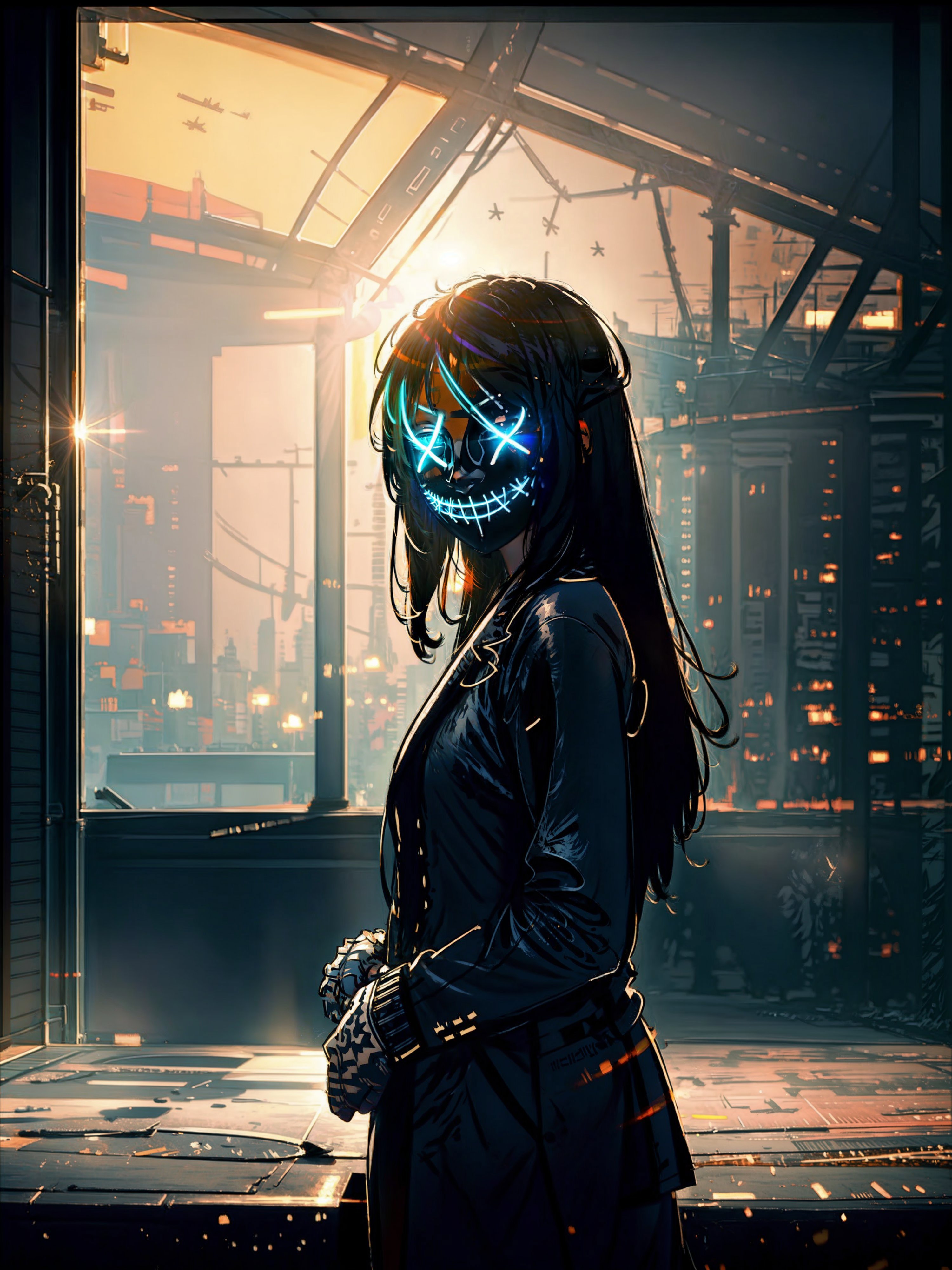 Neon Anonymous Mask | Judgment night mask image by ARTik_31