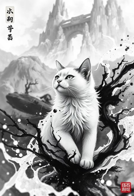 masterpiece, ultra-HD, very aesthetic, 8K, high detail, depth of field, score_9, score_8_up, 
BREAK
detailed background, dynamic background, 
BREAK
ink splash, panoramic view, Flowing, dynamic feel, dynamic scene, monochrome, cat, 
BREAK
<lora:wasabi_natsume_style_r1:0.8>, <lora:nest virgo_illustriousXL:0.6>, <lora:ka_marukogedago:0.6>, <lora:DetailedEyes_V3:0.8>, <lora:NEGATIVE_HANDS:1>, <lora:RavenScript :0.8>, <lora:ink-style_A3.1_XL:0.6>,