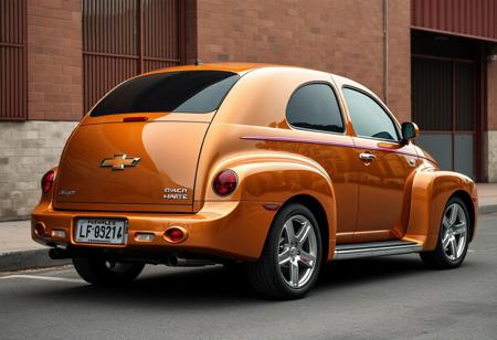 hyperrealistic, hypermaximalist, absurdres, detailfetishist, 2026 Chevrolet HHR has been heavily styled after the 1942 Chevrolet Fleetline Special Deluxe Coupe in an attempt to attract people who don't usually buy new cars, the iconic swooped back of the fleetline sets it apart from every other car on the road today