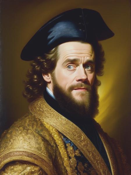 <lyco:PeterPaulRubens:1.0> A baroque portrait of Jim Carrey in style of Sir Peter Paul Rubens