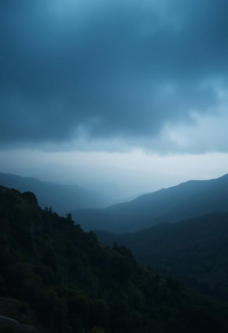 Incredibly beautiful, breathtaking landscape. Desktop wallpaper. limited dark palette, unusual dark colors, faded colors, atmospheric haze, highly dramatic cinematic lighting, film grain, professional, superb composition, fine detail, maximum detail, extreme level of detail, masterpiece, best quality