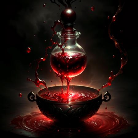 <lora:BloodMagic-20:0.8>,bloodmagic, magical energy  fantasy,      (magic liquid potion:1.2) ,