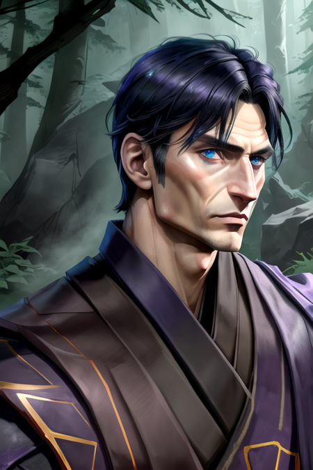 <lora:NortromSilencer:0.9> NortromSilencer man, male, adult, blue eyes, human, ((kimono)), (realistic skin, detailed face:1.2), black hair, detailed background, wilderness background, photorealistic, hyper realistic, ultra detailed, sharp, no helmet, masterpiece