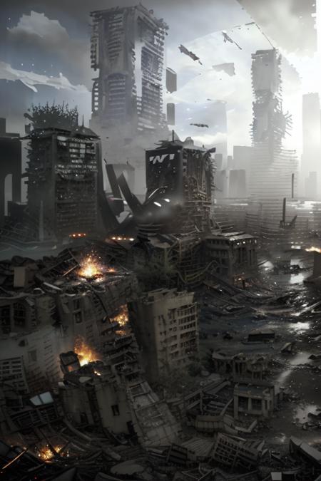 ttruins,ruins,city, (8k,RAW photo,masterpiece, best quality,CG,epic realistic,official art,), <lora:Moderncity_ttruins:1>,