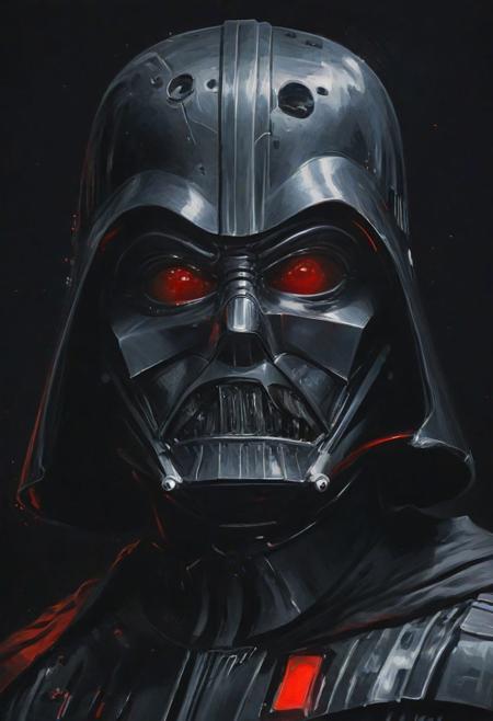 <lora:t1hal:1> (darth vader) portrait in the style of t1hal