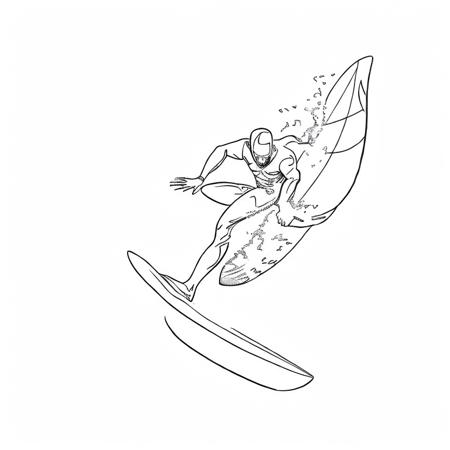 SingleLineArt style B&W line drawing of a surfer catching a wave<lora:SingleLineArt-LORA:1>