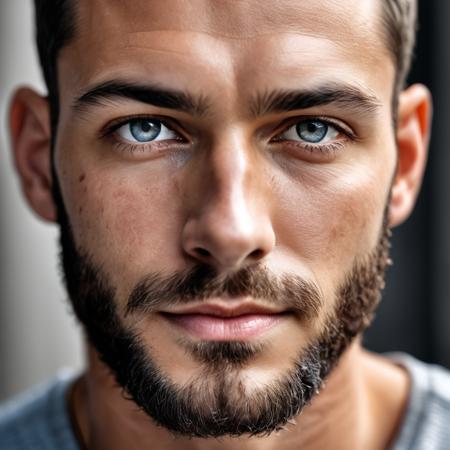 RAW photo, portrait of a beautiful man with a beard in a grey suite, full sharp, detailed face, blue eyes, high detailed skin, 8k uhd, dslr, soft lighting, high quality, film grain, Fujifilm XT3
upper body, cute face, eye level, focus on eyes, dappled light on face, pale skin, no make-up, detailed face and eyes, natural skin texture, highly detailed skin, textured skin, skin pores, oiled shiny skin, skin blemish, imperfect skin, intricate skin details, visible skin detail, detailed skin texture, subsurface scattering, blush, few freckles, few moles, goosebumps, minor skin imperfections, skin pores, wrinkles, vitiligo spots, whiteheads, blackhead, white pimples, red pimples, beauty spot, skin fuzz, remarkable detailed pupils, detailed iris, very thin eyebrows