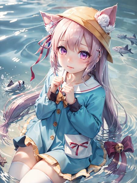 detailed illustration, kisaragi-azur-lane, ocean, submerged <lora:kisaragi_v1.1:0.9>