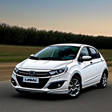 Need a car design, like Lada Granta, Lada Vesta. No need for a complex design, simple minimalistic look. The car should be a sedan, with 4 doors