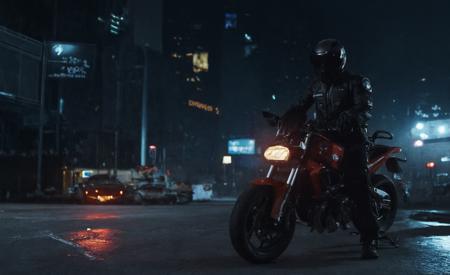 professional 3d model <lora:cwhyberponk:1>,cwhyberponk,r0k@p@nk,outdoors,multiple boys,night,helmet,ground vehicle,building,scenery,motor vehicle,science fiction,city,car,road,cityscape,multiple others,motorcycle,police,street,skyscraper,city lights,cyberpunk,neon lights, . octane render, highly detailed, volumetric, dramatic lighting