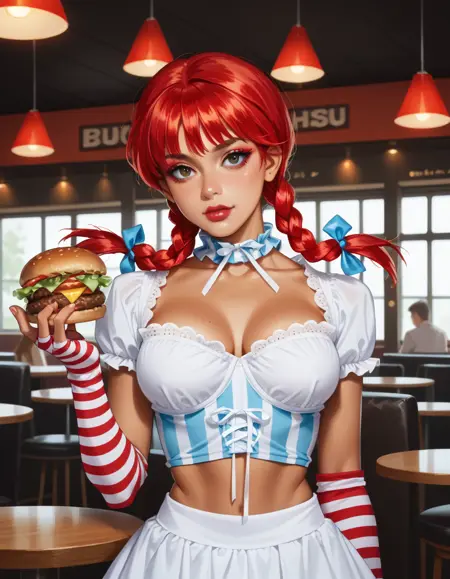 Burger Babe Wendy Costume PONY XL