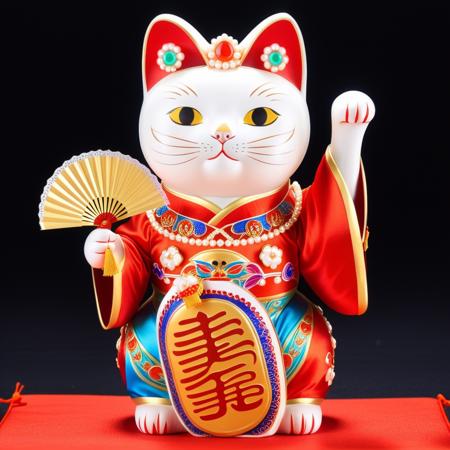 anime artwork  <lora:Cute-Chinese-Cats:1>, ccc_z,  a (((chinese_cat))), 1malea, a Chinese fortune cat performing on stage in traditional Peking opera attire, elaborate headdress adorned with pearls and tassels, dramatic makeup, vibrant red and blue silk costume, holding a paper fan mid-performance, ornate stage backdrop, theatrical spotlight, ultra-detailed, cultural richness, cat is holding a fortune cookie, SFW . anime style, key visual, vibrant, studio anime,  highly detailed